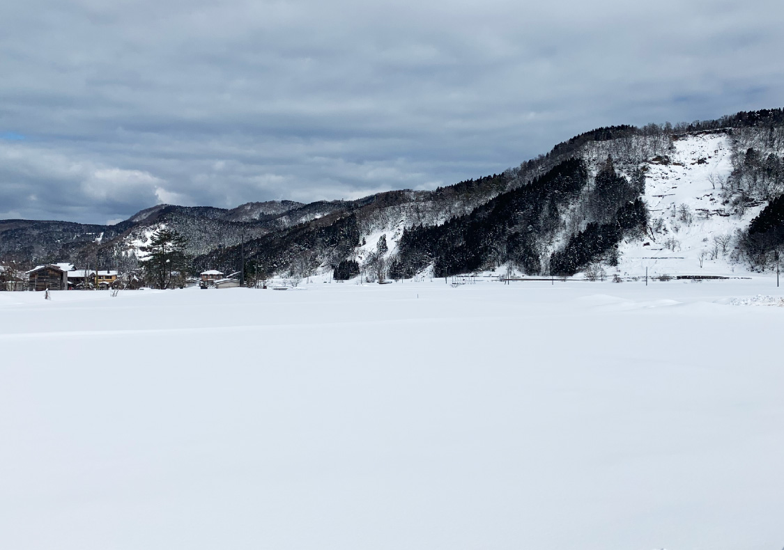 まっ白な雪の下に、私たちの田んぼがあります